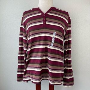 NWT PBX BASICS Womens Long Sleeve Cotton Blend Top Size L